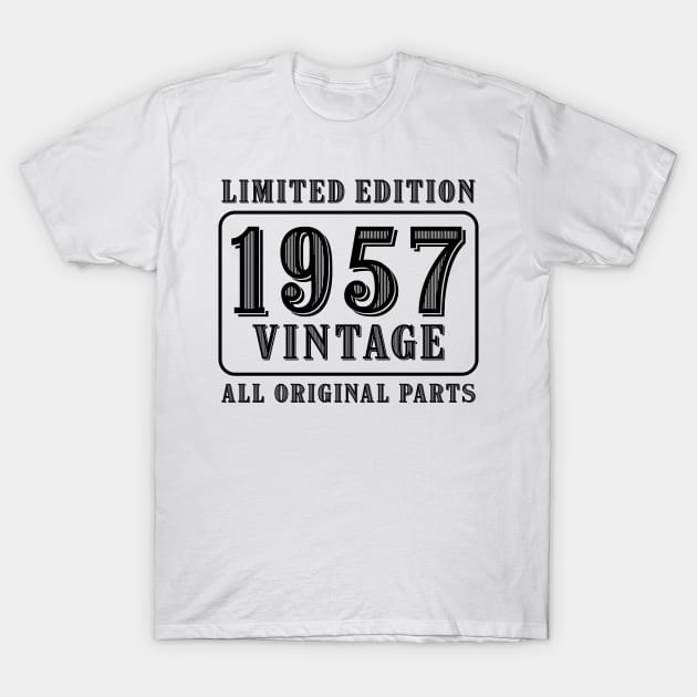 All original parts vintage 1957 limited edition birthday T-Shirt by colorsplash